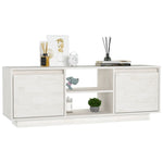 TV Cabinet White 110x30x40 cm Solid Pinewood 809901