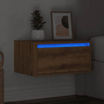 ZNTS Wall-mounted Bedside Cabinet with LED Lights Artisan Oak 860227