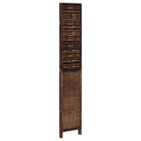 Room Divider 3 Panels Dark Brown Solid Wood Paulownia 358704
