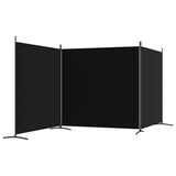 3-Panel Room Divider Black 525x180 cm Fabric 350281