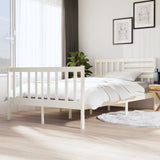 3101149 Bed Frame without Mattress White Solid Wood 120x200 cm