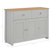 Sideboard Grey 112x35x81 cm 283743