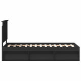 Bed Frame with Headboard Black 75 x 190 cm Solid Pine Wood 3411074