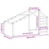 Kids' Bed Roof 188x97x113 cm Solid Wood Pine 846879
