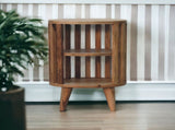 Solid Wood Ariella Double Shelf Oak-ish Bedside, Brown B2743P403466