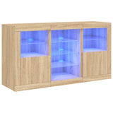 Sideboard with LED Lights Sonoma Oak 123x37x67 cm 3209081