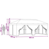 Gazebo Cover with Sidewalls 6 x 3 m Terracotta Polyester 190 900413
