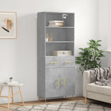 Highboard Concrete Grey 69.5x34x180 cm Engineered Wood 3200509