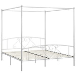 ZNTS Bed Frame without Mattress with Canopy White 180x200 cm Super King Metal 284431