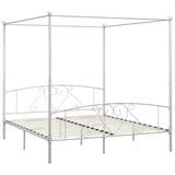 ZNTS Bed Frame without Mattress with Canopy White 180x200 cm Super King Metal 284431