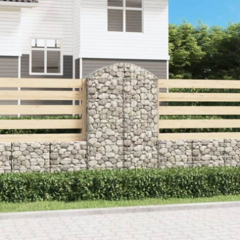Arched Gabion Basket 100x50x160/180 cm Galvanised Iron 153438