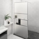 ZNTS Walk-in Shower Wall with Shelf Chrome 90x195 cm ESG Glass&Aluminium 3185497