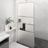 ZNTS Walk-in Shower Wall with Shelf Chrome 90x195 cm ESG Glass&Aluminium 3185497