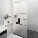 Walk-in Shower Wall with Shelf Chrome 90x195 cm ESG Glass&Aluminium 3185497