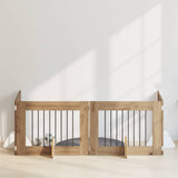 Dog Gate with Stands 4 pcs Artisan Oak 80 x 60 cm 892138