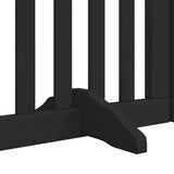 Dog Gate with Door Foldable 6 Panels Black 300 cm Poplar Wood 352255