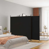 4-Panel Room Divider Black 698x180 cm Fabric 350285