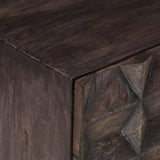 Bed Cabinet Black Solid mango wood, brass powder-coated iron Medium 320813