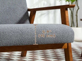 Armchair with Wide Seat, Boucle Accent Chair, Thick Padded Occasional Chair with Solid Wood Frame T3398P329454