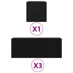 TV Cabinet Set 4 pcs Black oak 80 x 30 x 30 cm Engineered wood 3333061