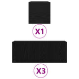 TV Cabinet Set 4 pcs Black oak 80 x 30 x 30 cm Engineered wood 3333061