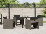 Garden Dining Set 5 pcs Grey Poly Rattan 3380693