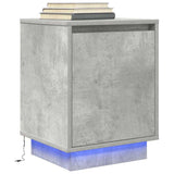 Bedside Cabinets with LED Lights 2 pcs Concrete Grey 38x34x50 cm 861272