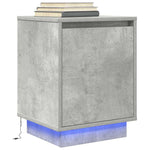 ZNTS Bedside Cabinets with LED Lights 2 pcs Concrete Grey 38x34x50 cm 861272