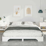 Bed Frame White 160 x 210 cm Solid Pine Wood 872903