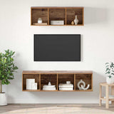 TV Cabinet Set Wall-mounted 2 pcs Old Wood Engineered Wood 3393354