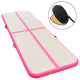 Inflatable Gymnastics Mat with Pump 500x100x10 cm PVC Pink 91918