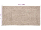 Area Rugs Natural and White 120 x 170 cm Jute 42010478
