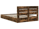 Storage Bed with Drawer Smoked Oak 120 x 190 cm Engineered Wood 3411916