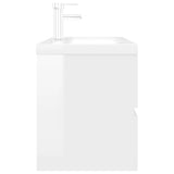 Sink Cabinet with Built-in Basin High Gloss White Engineered Wood 3071654