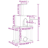 Cat Tree with Sisal Scratching Posts Cream 122 cm 172088
