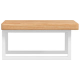Basin Shelf Wall Mounted Steel and Solid Wood Oak 3302408