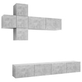 7 Piece TV Cabinet Set Concrete Grey Engineered Wood 3079129