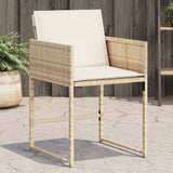 Garden Chairs with Cushions 4 pcs Beige Poly Rattan 365004
