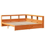 Bookcase Bed 2 pcs Wax Brown 200 x 200 cm Solid Pine Wood 3422738