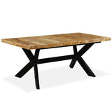 244805 Dining Table Solid Mango Wood and Steel Cross 180 cm
