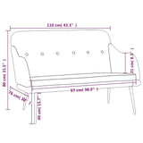 Bench Black 110x76x80 cm Fabric 351485