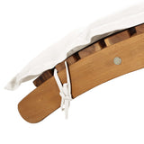 Sun Lounger with Cream Cushions Solid Wood Acacia 363284
