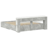 Bed Frame with Storage Concrete Grey 200 x 200 cm 3433796
