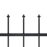 ZNTS Garden Fence with Spear Top Steel 8.5x1 m Black 277615