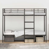 Bunk Bed without Mattress Black 90x190 cm Single Steel 42000321