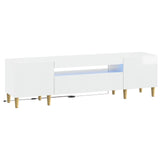 LED TV Cabinet High Gloss White Engineered Wood 896689