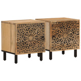 Bedside Cabinets 2 pcs 40x33x46 cm Solid Wood Mango 358209