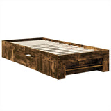 Bed Frame with Headboard Smoked Oak 90 x 200 cm Engineered Wood 3408806