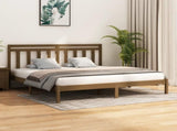 Bed Frame without Mattress Honey Brown 200x200 cm Solid Wood 3105273
