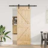 Sliding Door with Hardware Set 70x210 cm Solid Wood Pine 3332640